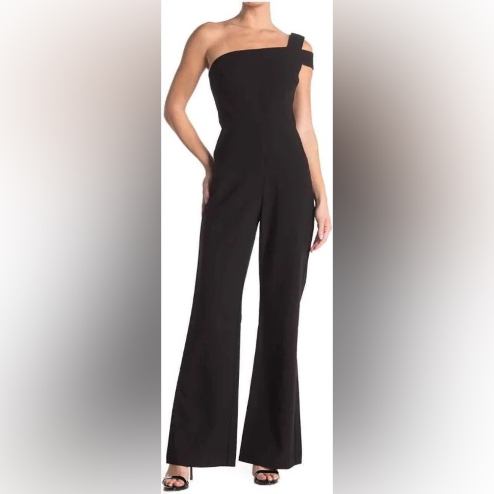 LIKELY REVOLVE Maxson Black One Shoulder Jumpsuit